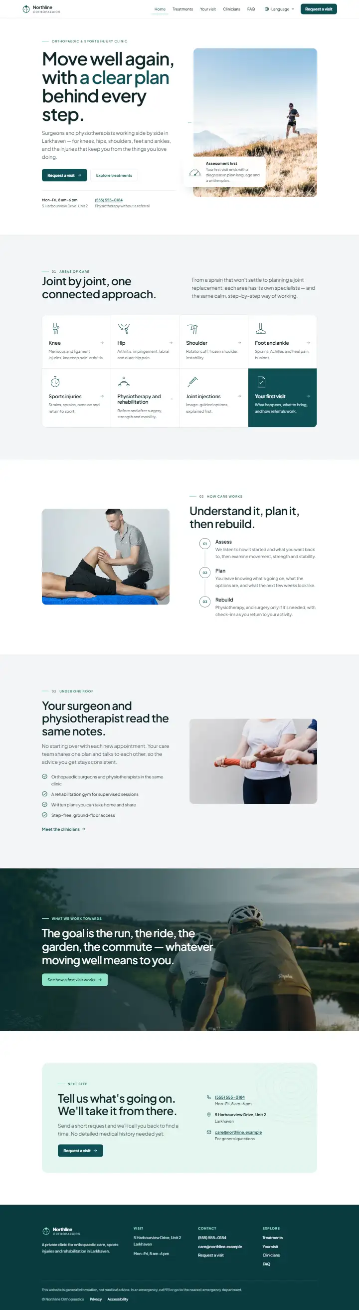 Northline Orthopaedics, Private orthopaedic clinic: the home page